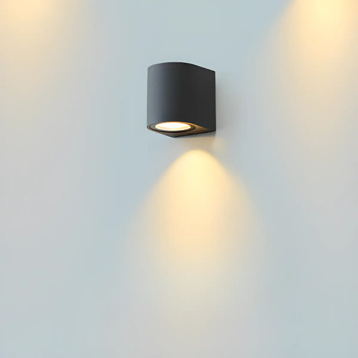 Modern Black Geometric Outdoor Mini LED Wall Light Image - 14