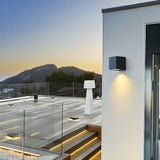 Modern Black Geometric Outdoor Mini LED Wall Light Image - 18