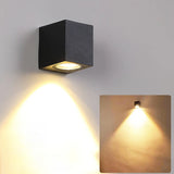 Modern Black Geometric Outdoor Mini LED Wall Light Image - 2