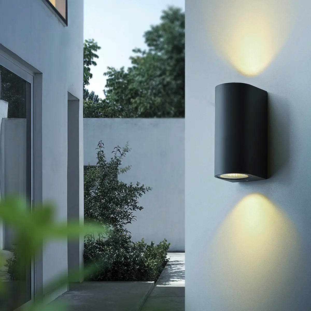 Modern Black Geometric Outdoor Mini LED Wall Light Image - 7