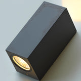 Modern Black Geometric Outdoor Mini LED Wall Light Image - 9