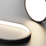 Modern Black Geometric Round LED Flush Mount Light Image - 10