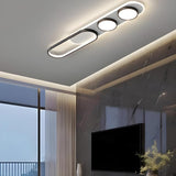 Modern Black Geometric Round LED Flush Mount Light Image - 4