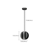 Modern Black Geometric Spherical Living Room Pendant Light #size