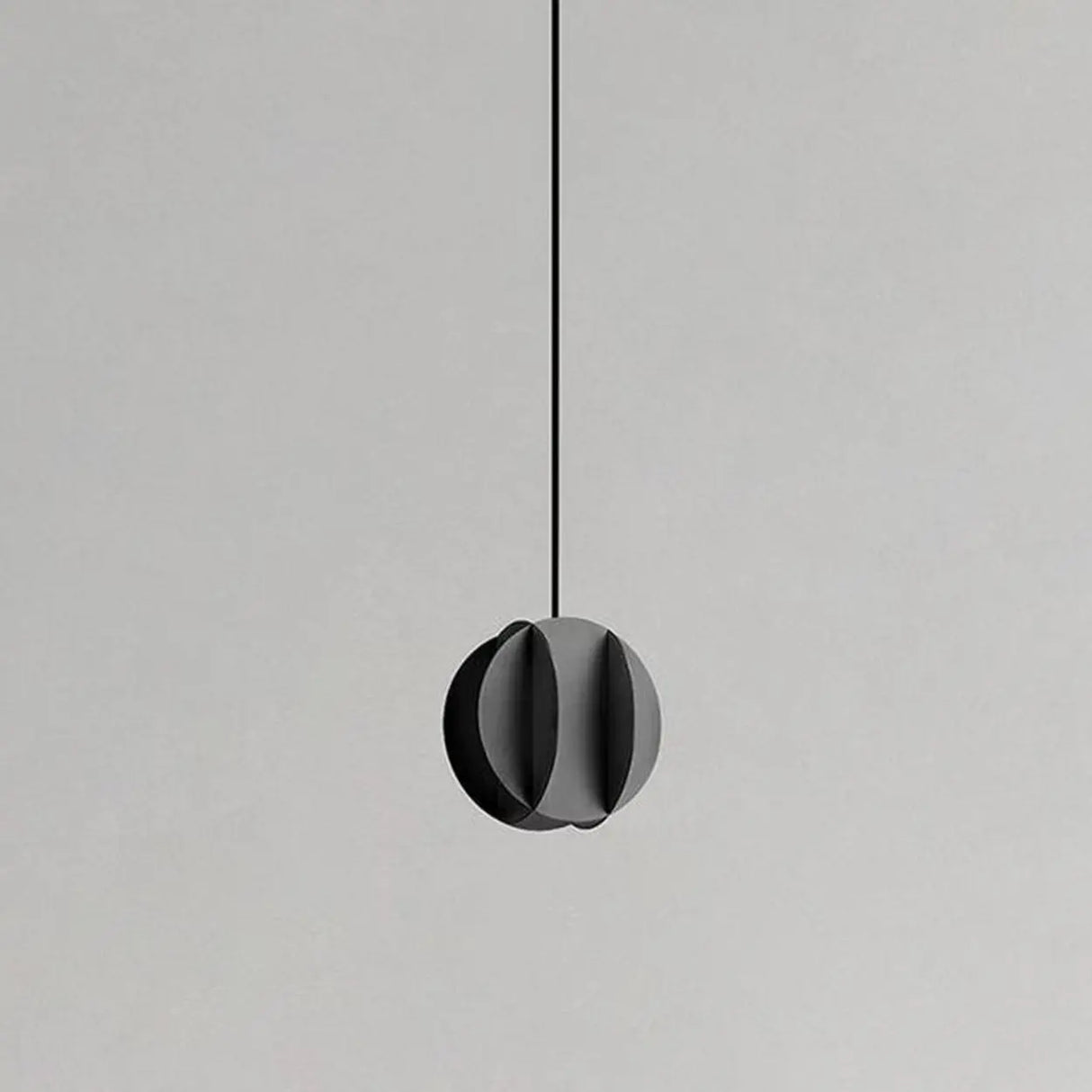 Modern Black Geometric Spherical Living Room Pendant Light Image - 5