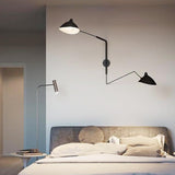 Modern Black Geometric Swing Arm LED Wall Sconce Image - 4