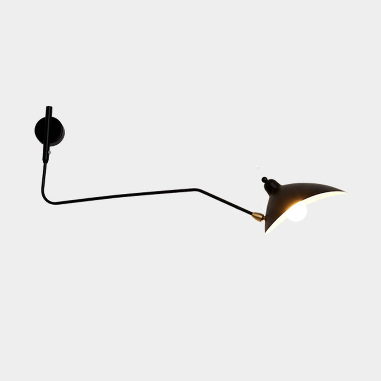 Modern Black Geometric Swing Arm LED Wall Sconce Image - 5