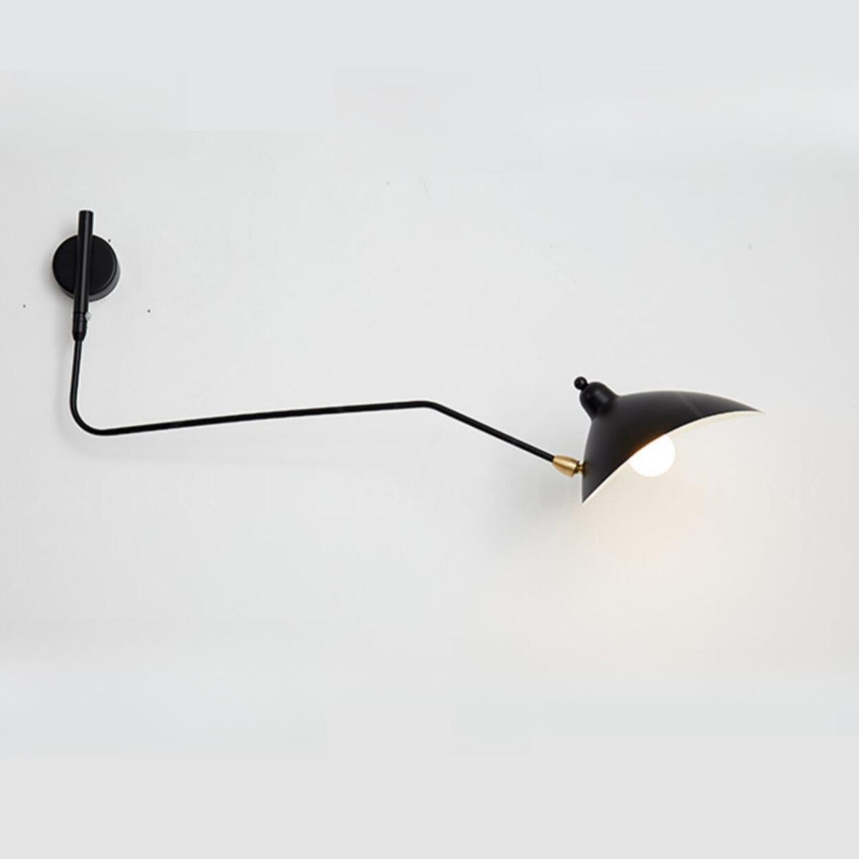 Modern Black Geometric Swing Arm LED Wall Sconce Image - 8