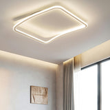 Modern Black Geometry Wave LED Flush Mount Fixture Image - 19