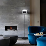 Modern Black Glass Dome Living Room LED Floor Lamp Image - 5