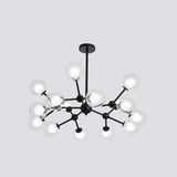 Modern Black Globe Glass Chandelier Adjustable Height Image - 14