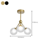 Modern Black Globe Glass Chandelier Adjustable Height #size