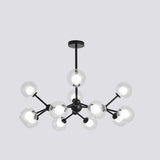 Modern Black Globe Glass Chandelier Adjustable Height Image - 9