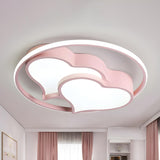 Modern Black Heart Shape LED Flush Mount Ceiling Light Image - 4