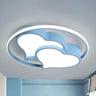 Modern Black Heart Shape LED Flush Mount Ceiling Light Image - 6