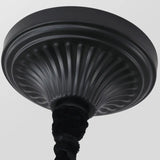 Modern Black Iron Ceiling Chandelier with Glass Shades Image - 15