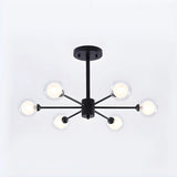 Modern Black Large Metal Burst Bedroom Globe Chandelier Image - 4