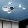 Modern Black Large Spoke-Like LED Flush Mount Light Image - 1