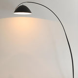 Modern Black LED Arc Wide Dome Metal Floor Lamp Image - 8