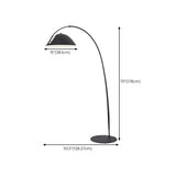 Modern Black LED Arc Wide Dome Metal Floor Lamp #size