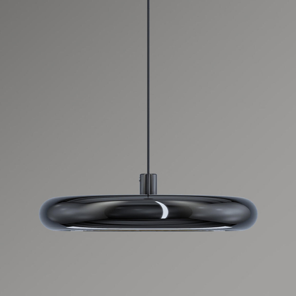 Modern Black LED Circle Hanging Metal Pendant Light Image - 10