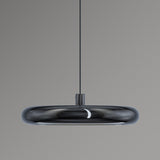 Modern Black LED Circle Hanging Metal Pendant Light Image - 10