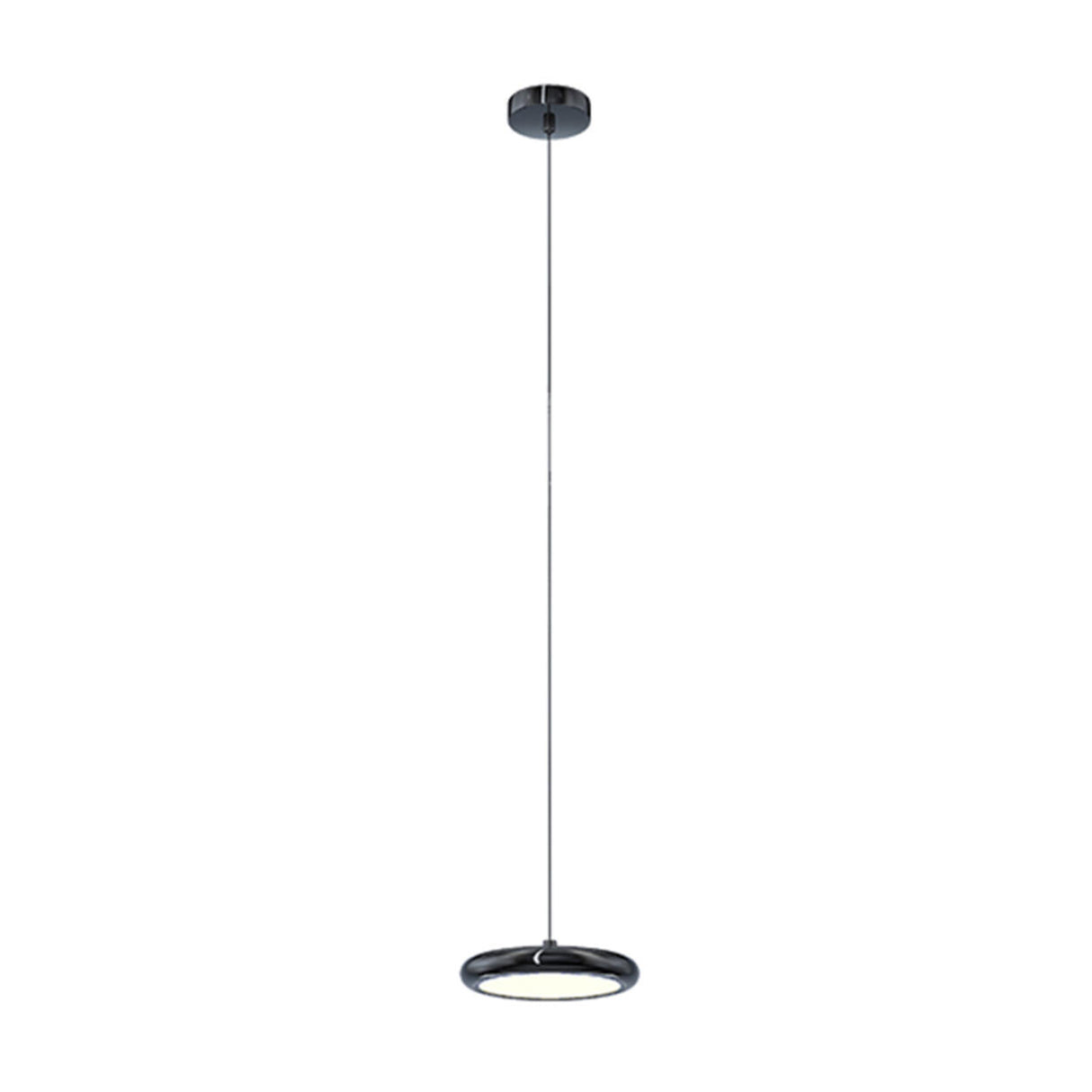 Modern Black LED Circle Hanging Metal Pendant Light Image - 2