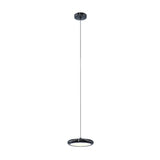 Modern Black LED Circle Hanging Metal Pendant Light Image - 2