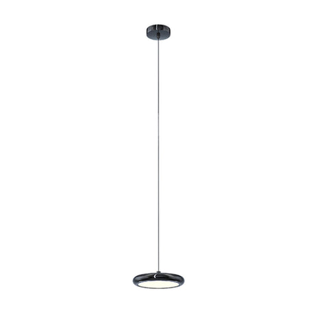 Modern Black LED Circle Hanging Metal Pendant Light Image - 2