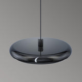 Modern Black LED Circle Hanging Metal Pendant Light Image - 9