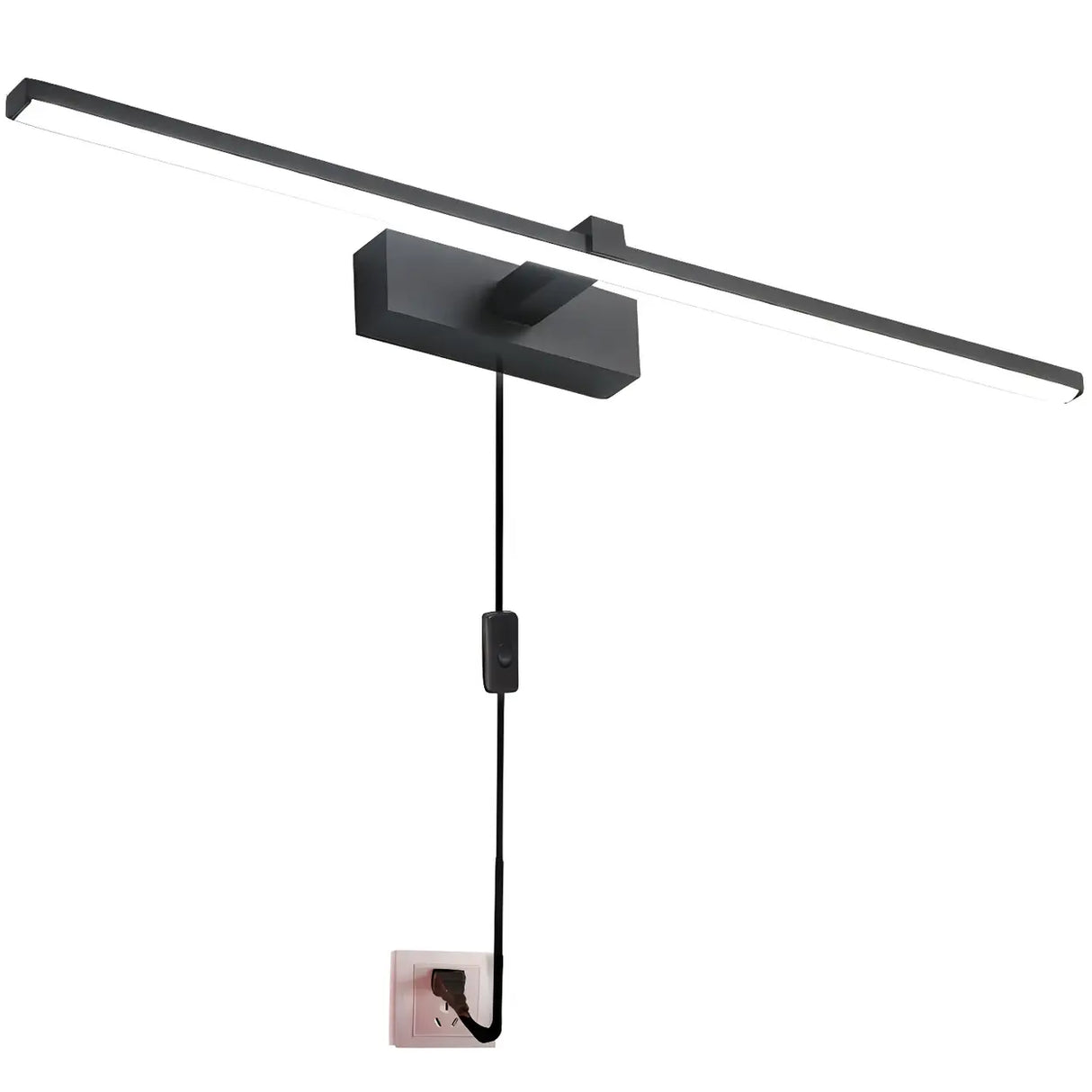 Modern Black Linear LED Bathroom Mirror Vanity Light Image - 6