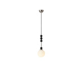 Modern Black Matte White Glass Globe Pendant Light Image - 3