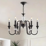 Modern Black Metal Candelabra Chandelier Adjustable Chain Image - 1