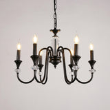 Modern Black Metal Candelabra Chandelier Adjustable Chain Image - 10