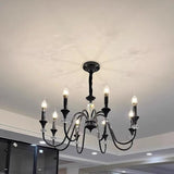 Modern Black Metal Candelabra Chandelier Adjustable Chain Image - 2