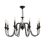 Modern Black Metal Candelabra Chandelier Adjustable Chain Image - 6