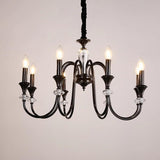 Modern Black Metal Candelabra Chandelier Adjustable Chain Image - 7