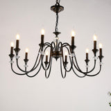 Modern Black Metal Candelabra Chandelier Adjustable Chain Image - 8