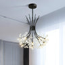 Modern Black Metal Clear Crystal Flower Bouquet Chandelier Image - 1