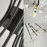 Modern Black Metal Clear Crystal Flower Bouquet Chandelier Image - 10