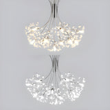 Modern Black Metal Clear Crystal Flower Bouquet Chandelier Image - 11