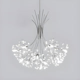 Modern Black Metal Clear Crystal Flower Bouquet Chandelier Image - 13