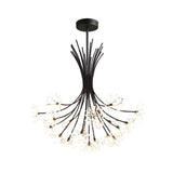 Modern Black Metal Clear Crystal Flower Bouquet Chandelier Image - 8