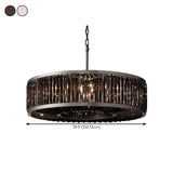 Modern Black Metal Crystal Drum Chandelier Light Image - 10