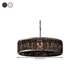 Modern Black Metal Crystal Drum Chandelier Light #size