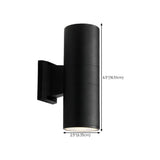 Modern Black Metal Cylinder Up Down Exterior Wall Light #size