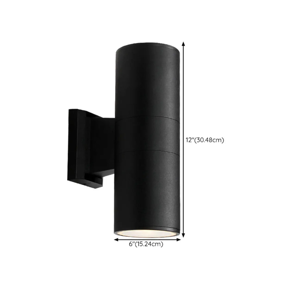 Modern Black Metal Cylinder Up Down Exterior Wall Light Image - 15