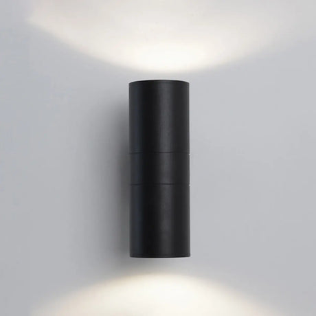 Modern Black Metal Cylinder Up Down Exterior Wall Light Image - 4