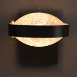 Modern Black Metal Frosted Glass Globe Wall Sconce Image - 11