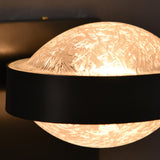 Modern Black Metal Frosted Glass Globe Wall Sconce Image - 14